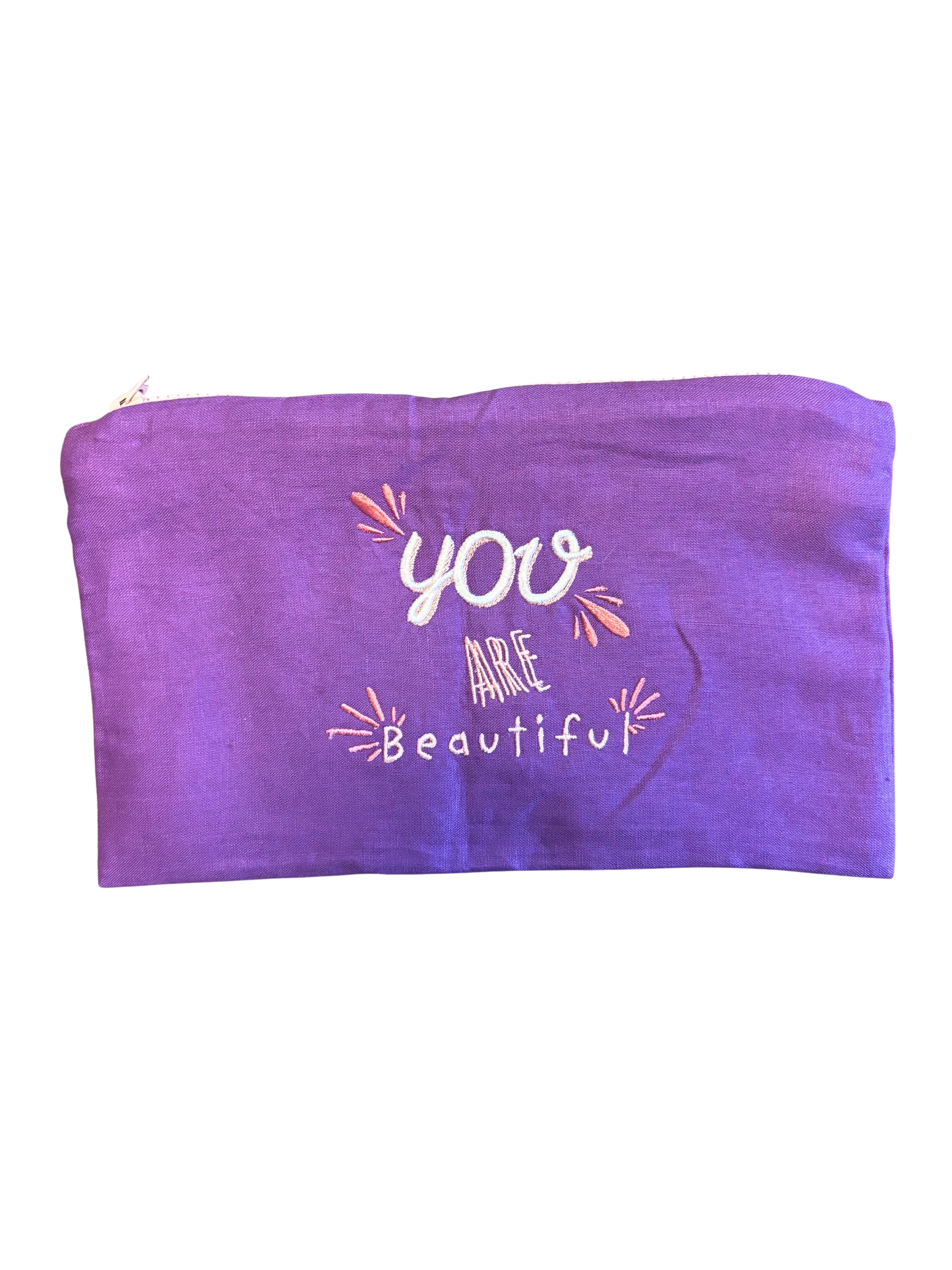 You Are Beautiful Linen Pouch