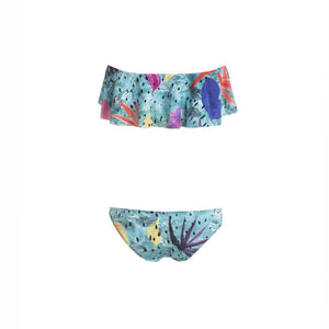 CHRISTINA ECONOMOU Cuba Ruffle Strapless Bikini