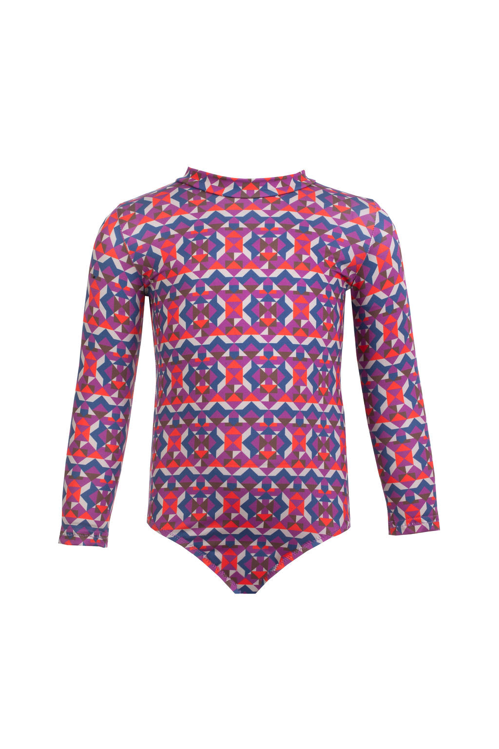 Kids Kelia Long-Sleeve Onepiece | Geo Purple