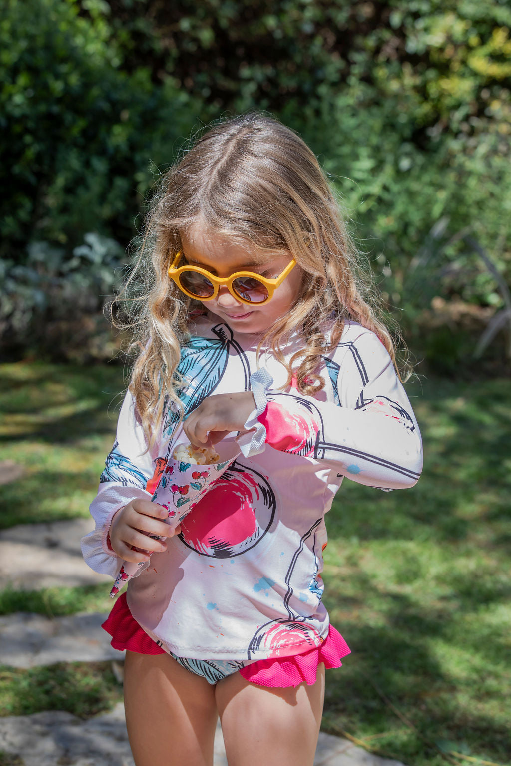 Kids Monica Long-Sleeve Bikini | Lipstick