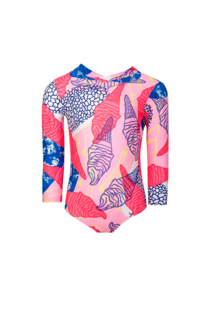 Kids Kelia Long-Sleeve Onepiece | Ice Pop