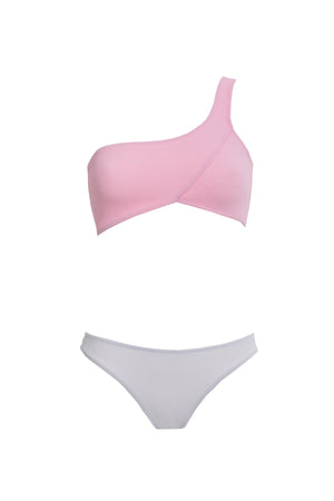 Sienna Bikini | Baby Pink - White