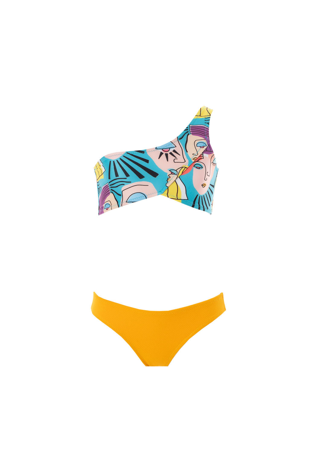 Kids Sienna Bikini | Faces Yellow Pique