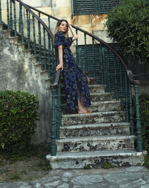 Slit Dress - Navy Floral