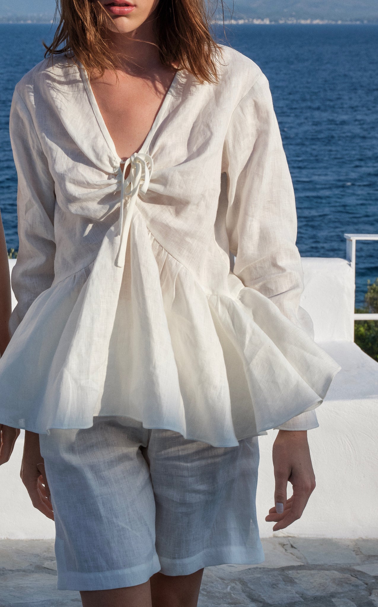 Linen Bermuda Shorts | White