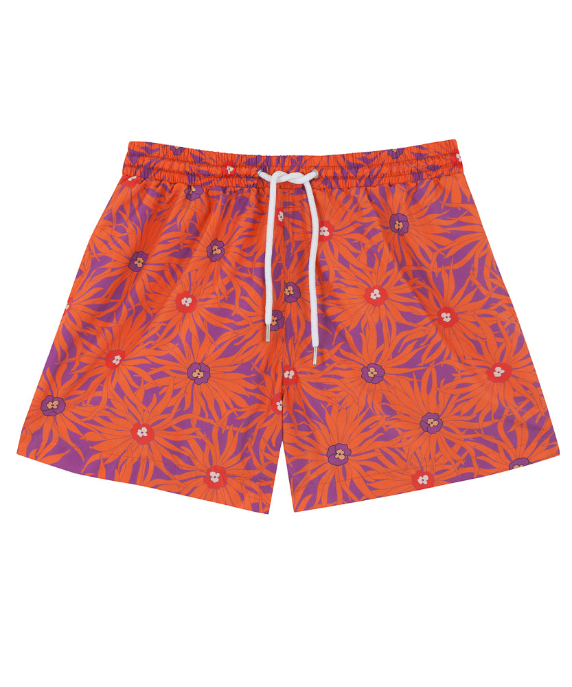 Men's Swim Shorts | Floral Orange