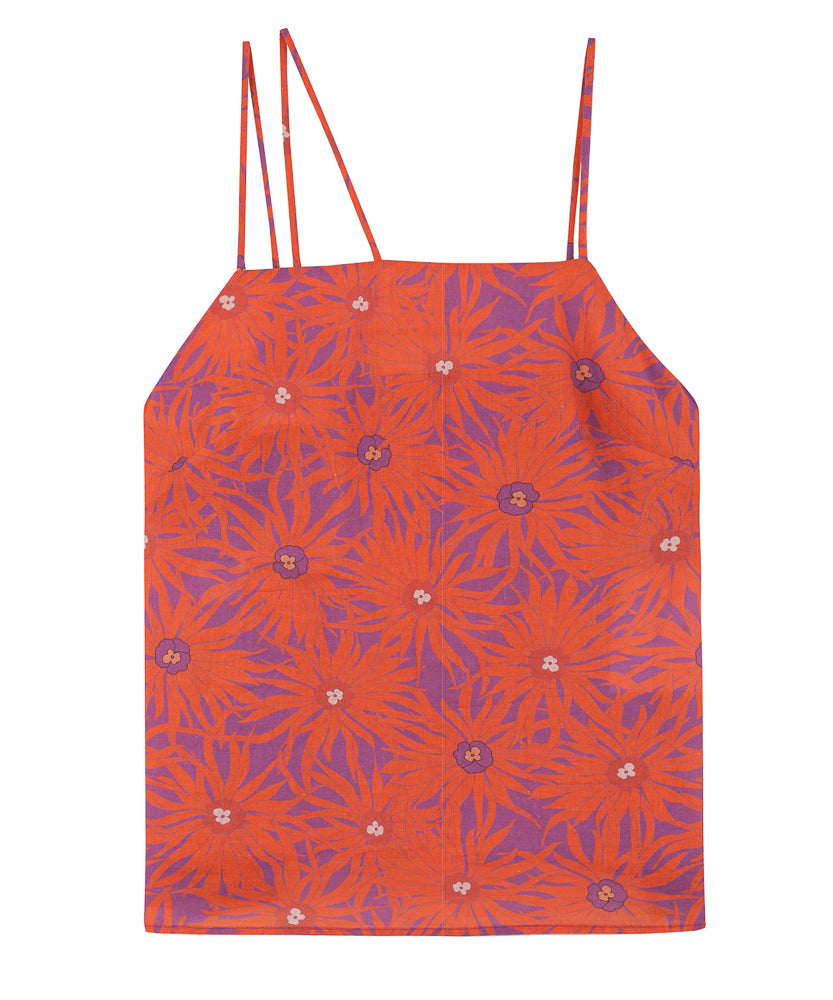 Print Slip Top | Floral Orange