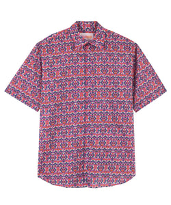 Men's Print Cotton Shirt | Geo Purple