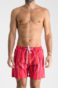 Men's Swim Shorts | Cherry Stripe