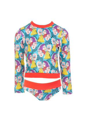 Kids Monica Long-Sleeve Bikini | Faces